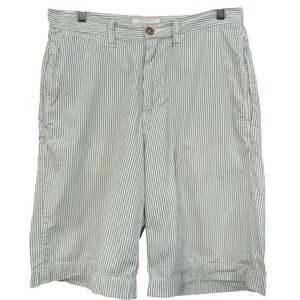 American Eagle Green Stripe Cotton Shorts Size 30